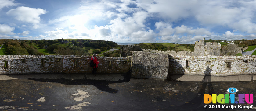 FZ021144-217 Panoramic view from Manorbier Castle Tower